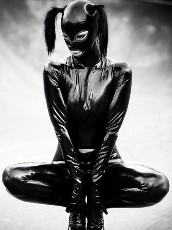 Latex fetish latex catsuit